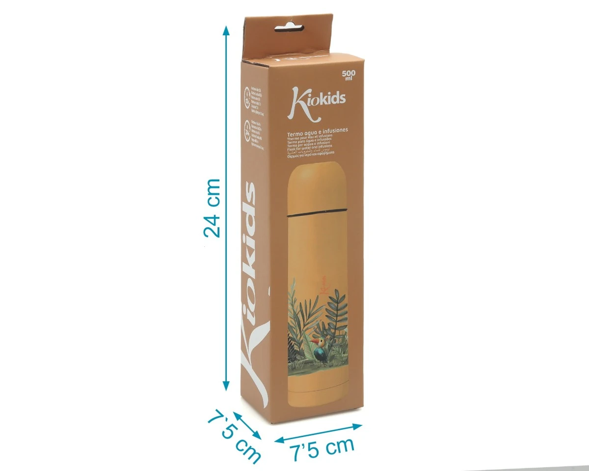 Termo para Líquidos 500 ml.  Mostaza Kiokids